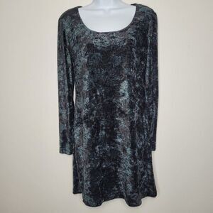 Vintage 90s All That Jazz green black velvet grunge flirty going out party dress